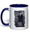 Чашка с цветной ручкой Cillian Murphy in Peaky Blinders Глубокий темно-синий фото
