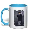 Чашка с цветной ручкой Cillian Murphy in Peaky Blinders Голубой фото