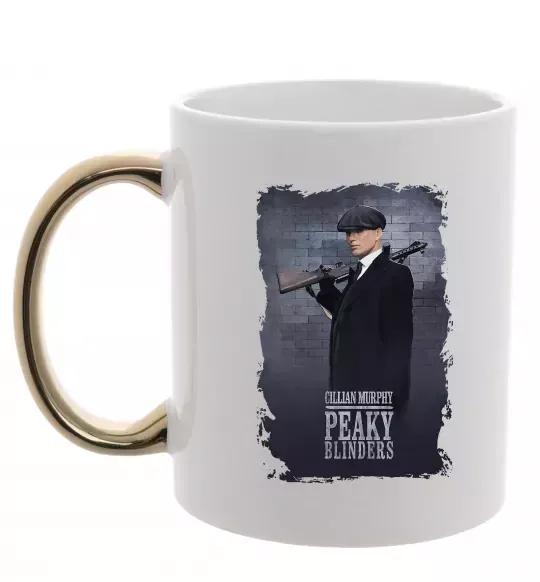 Чашка с цветной ручкой Cillian Murphy in Peaky Blinders Золото фото