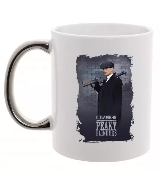 Чашка с цветной ручкой Cillian Murphy in Peaky Blinders Серебро фото