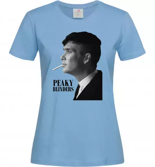 Жіноча футболка Шелбі з цигаркою Блакитний фото