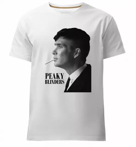 Чоловіча преміум футболка Шелбі з цигаркою Білий фото