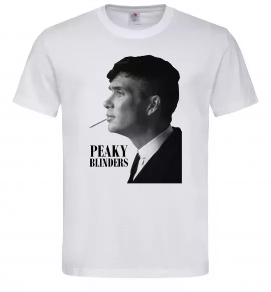 Мужская футболка Шелбі з цигаркою Белый фото