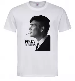 Мужская футболка Шелбі з цигаркою Белый фото