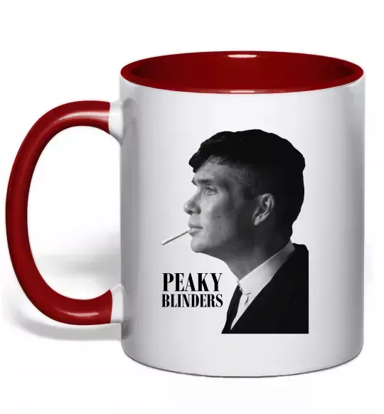 Чашка з кольоровою ручкою Шелбі з цигаркою Червоний фото