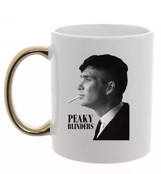 Чашка з кольоровою ручкою Шелбі з цигаркою Золото фото