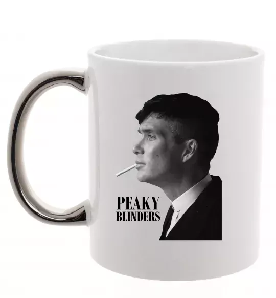 Чашка з кольоровою ручкою Шелбі з цигаркою Срібло фото