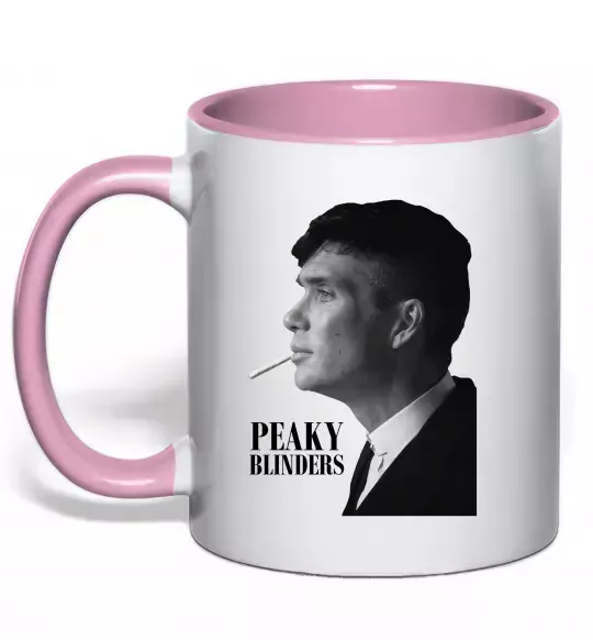 Чашка з кольоровою ручкою Шелбі з цигаркою Ніжно рожевий фото