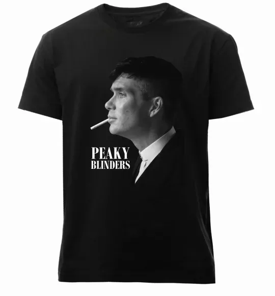 Чоловіча преміум футболка Шелбі з цигаркою Чорний фото