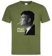 Мужская футболка Шелбі з цигаркою Оливковый фото