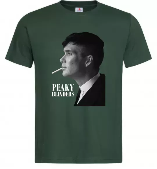 Мужская футболка Шелбі з цигаркою Темно-зеленый фото