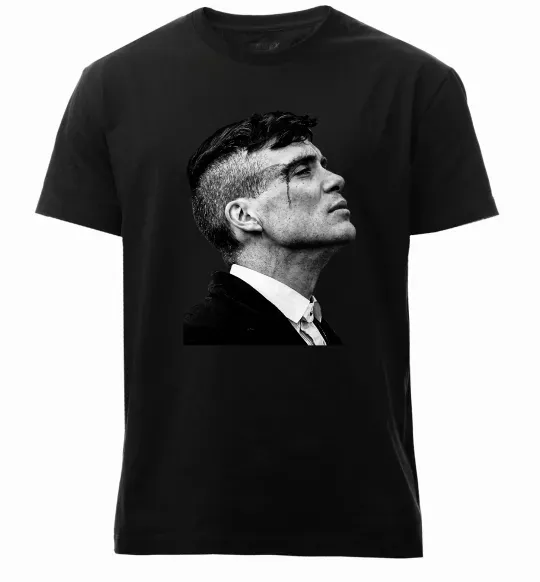 Мужская премиум футболка Шелбі з розбитою бровою Черный фото