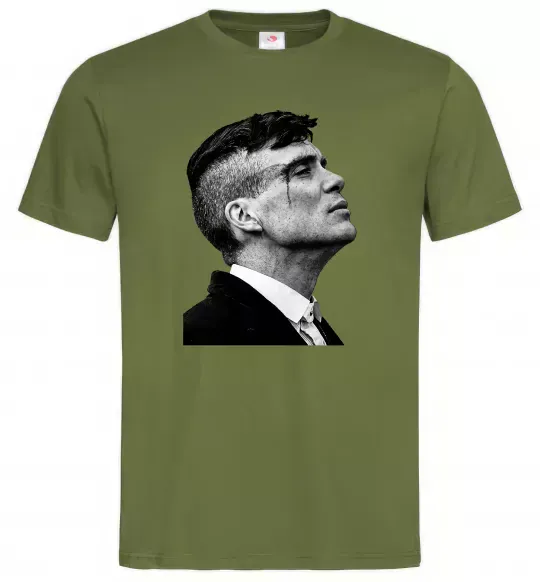 Мужская футболка Шелбі з розбитою бровою Оливковый фото