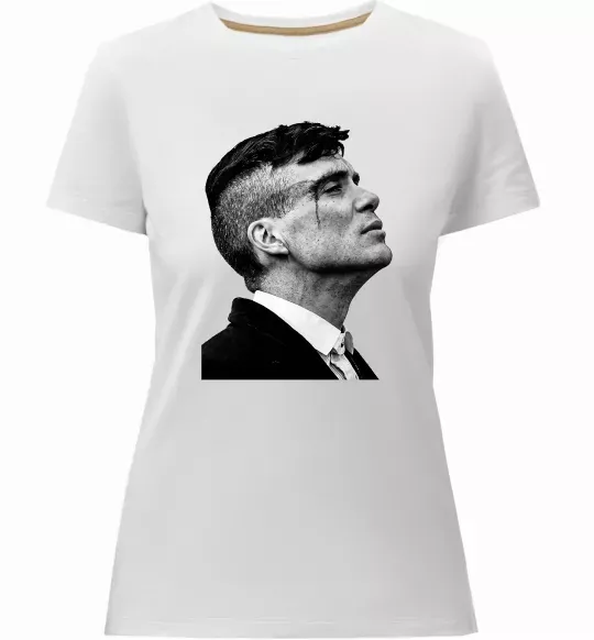 Жіноча преміум футболка Шелбі з розбитою бровою Білий фото