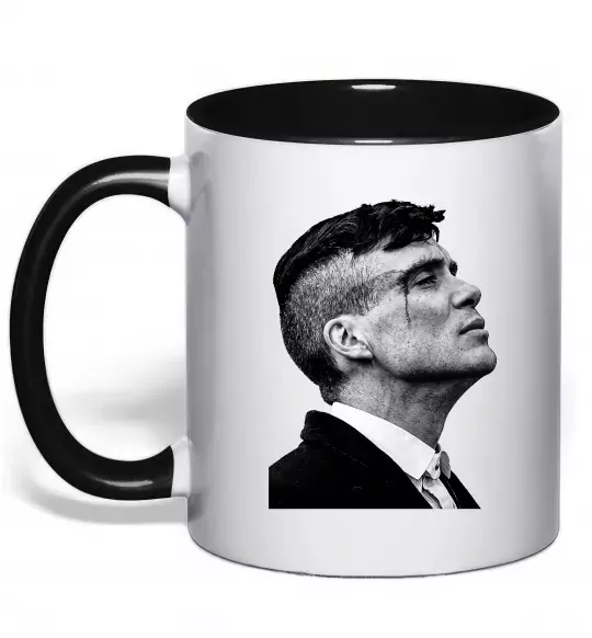 Чашка з кольоровою ручкою Шелбі з розбитою бровою Чорний фото