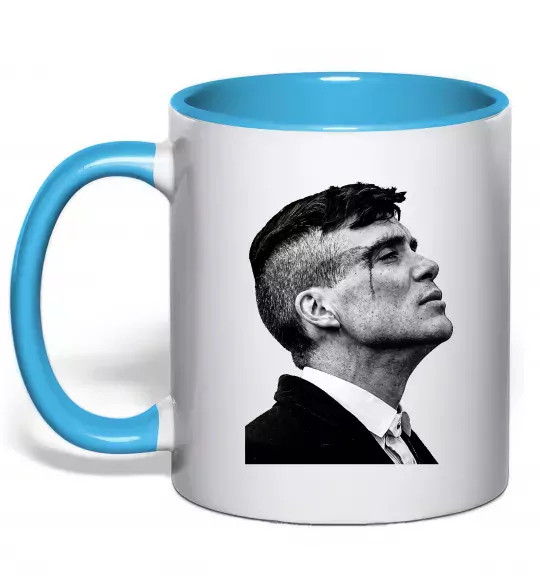 Чашка з кольоровою ручкою Шелбі з розбитою бровою Блакитний фото