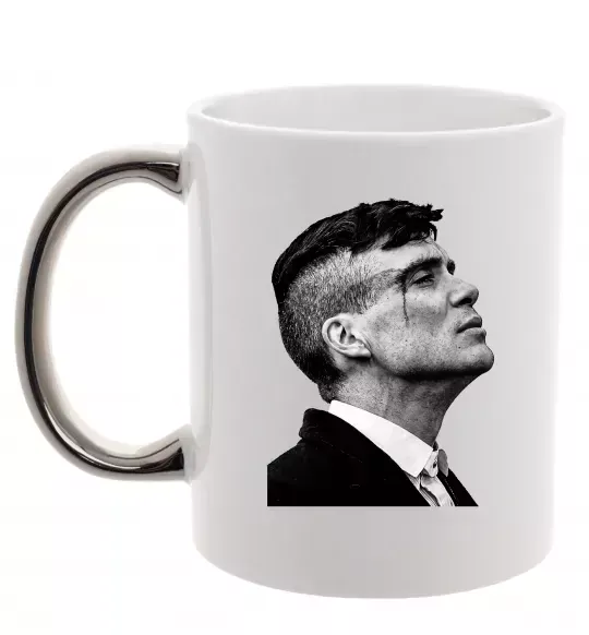 Чашка з кольоровою ручкою Шелбі з розбитою бровою Срібло фото