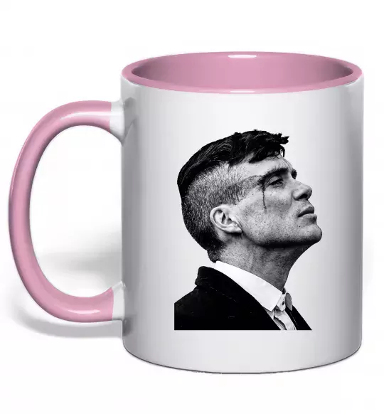 Чашка з кольоровою ручкою Шелбі з розбитою бровою Ніжно рожевий фото