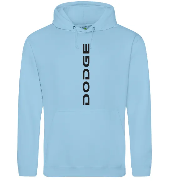 Мужская толстовка (худи) Dodge вертикальний напис Голубой фото