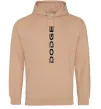 Жіноча толстовка (худі) Dodge вертикальний напис Пісочний фото
