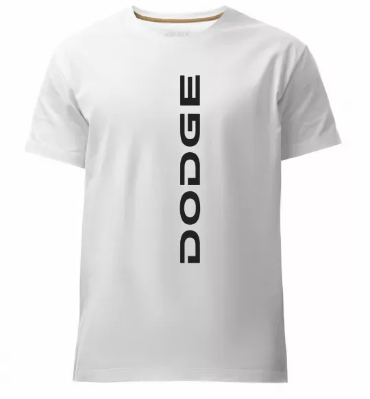 Чоловіча преміум футболка Dodge вертикальний напис Білий фото