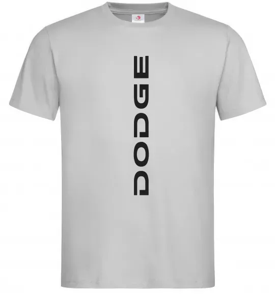 Мужская футболка Dodge вертикальний напис Серый фото