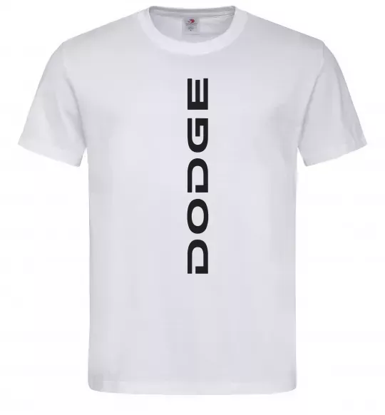 Мужская футболка Dodge вертикальний напис Белый фото