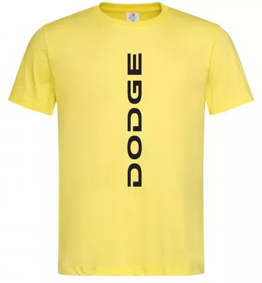 Мужская футболка Dodge вертикальний напис Лимонный фото