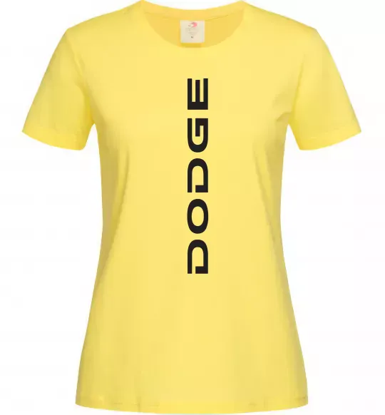 Жіноча футболка Dodge вертикальний напис Лимонний фото