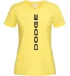 Жіноча футболка Dodge вертикальний напис Лимонний фото
