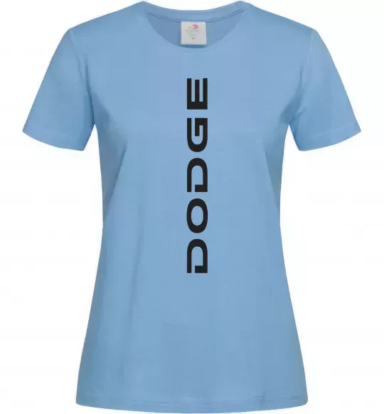 Жіноча футболка Dodge вертикальний напис Блакитний фото