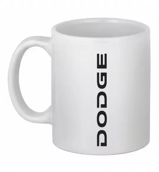 Чашка керамічна Dodge вертикальний напис Білий фото
