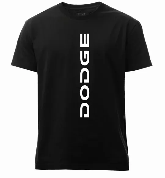 Чоловіча преміум футболка Dodge вертикальний напис Чорний фото