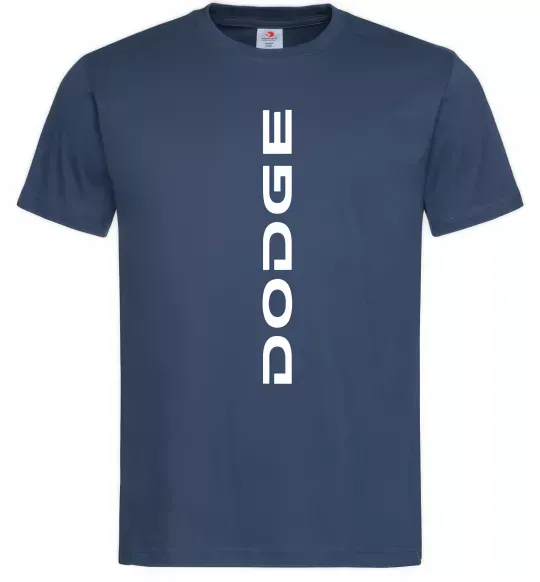 Мужская футболка Dodge вертикальний напис Темно-синий фото