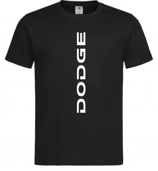 Мужская футболка Dodge вертикальний напис Черный фото