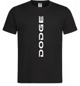 Мужская футболка Dodge вертикальний напис Черный фото
