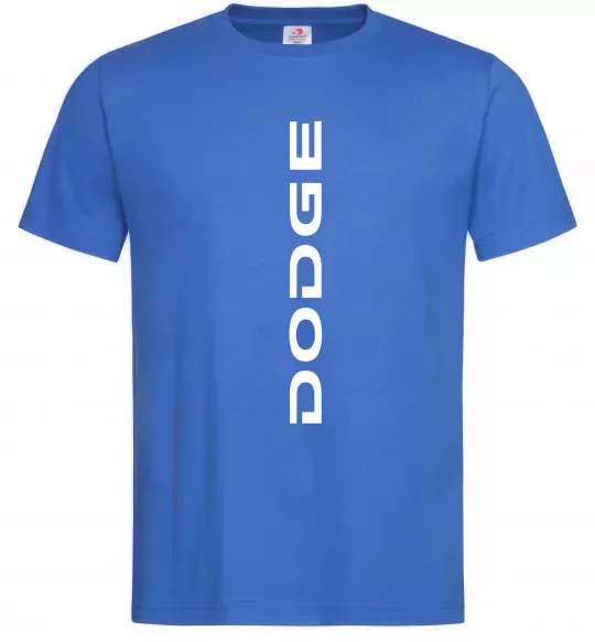 Мужская футболка Dodge вертикальний напис Ярко-синий фото