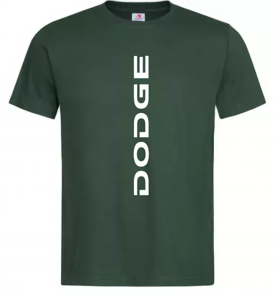 Мужская футболка Dodge вертикальний напис Темно-зеленый фото