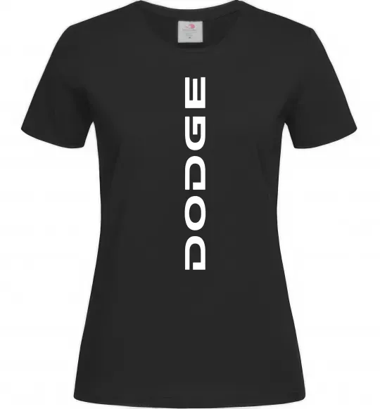 Жіноча футболка Dodge вертикальний напис Чорний фото