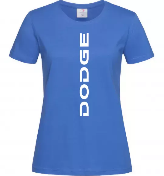 Жіноча футболка Dodge вертикальний напис Яскраво-синій фото