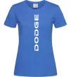 Жіноча футболка Dodge вертикальний напис Яскраво-синій фото