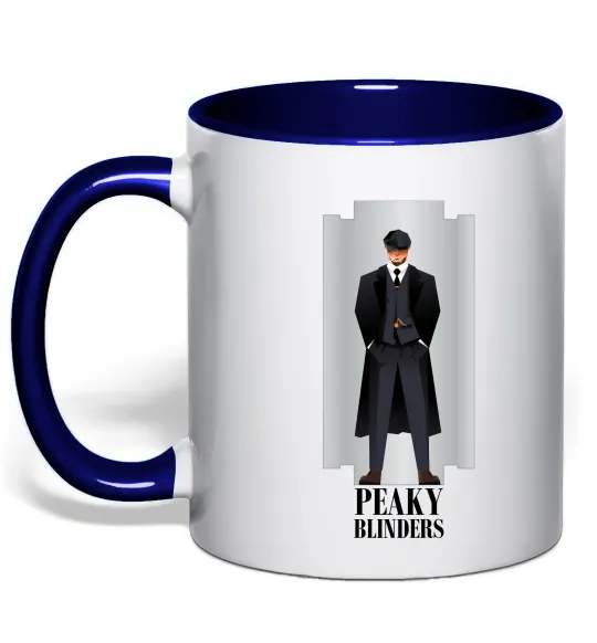 Чашка з кольоровою ручкою Гострі картузи лезо Глибокий темно-синій фото