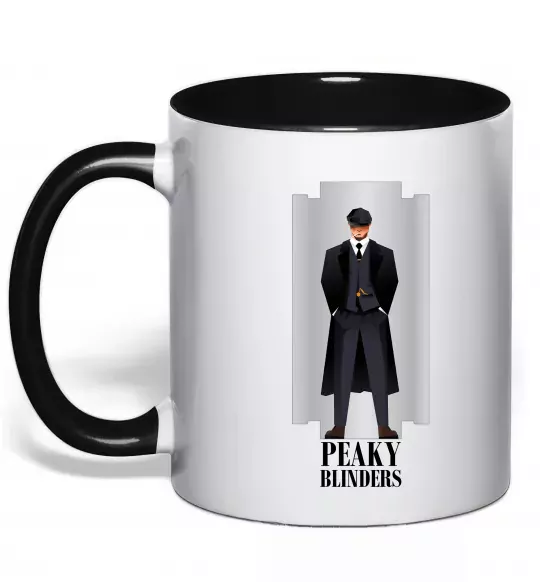 Чашка з кольоровою ручкою Гострі картузи лезо Чорний фото