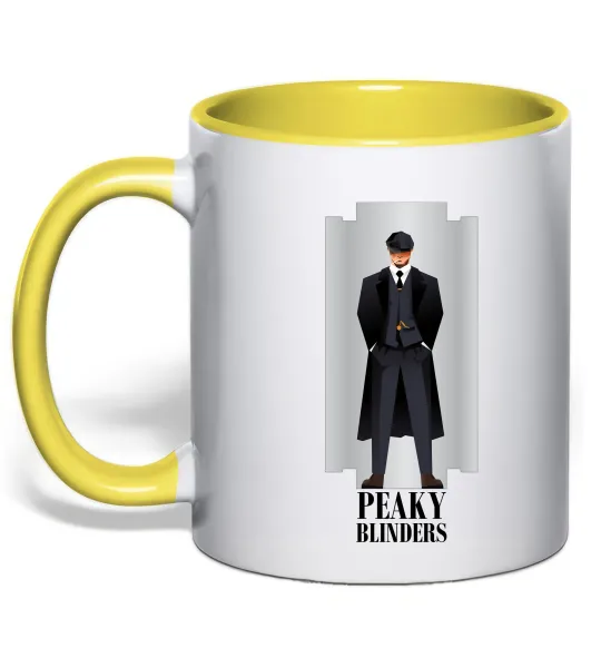 Чашка с цветной ручкой Гострі картузи лезо Лимонный фото