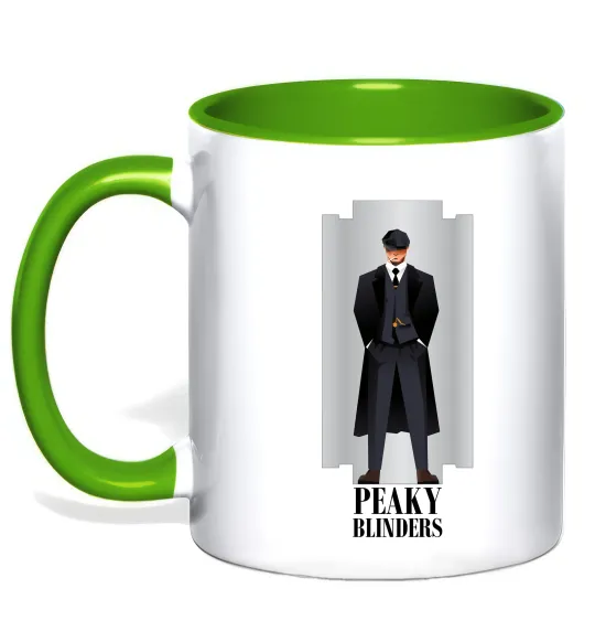 Чашка с цветной ручкой Гострі картузи лезо Лаймовый фото