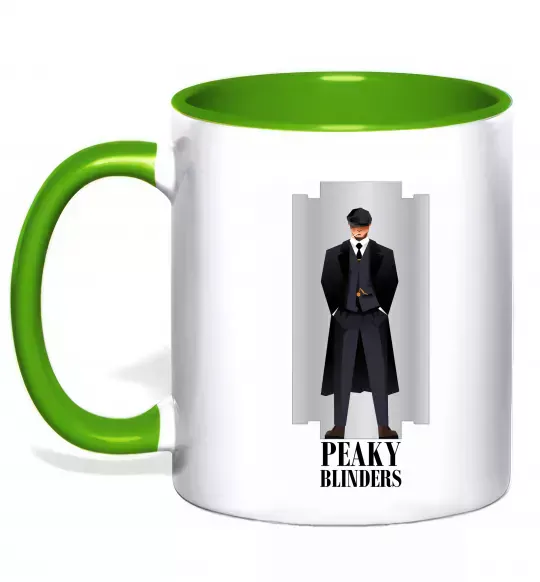 Чашка з кольоровою ручкою Гострі картузи лезо Зелений фото