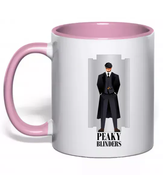 Чашка з кольоровою ручкою Гострі картузи лезо Ніжно рожевий фото