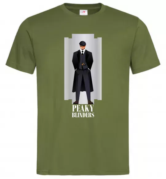 Чоловіча футболка Гострі картузи лезо Оливковий фото