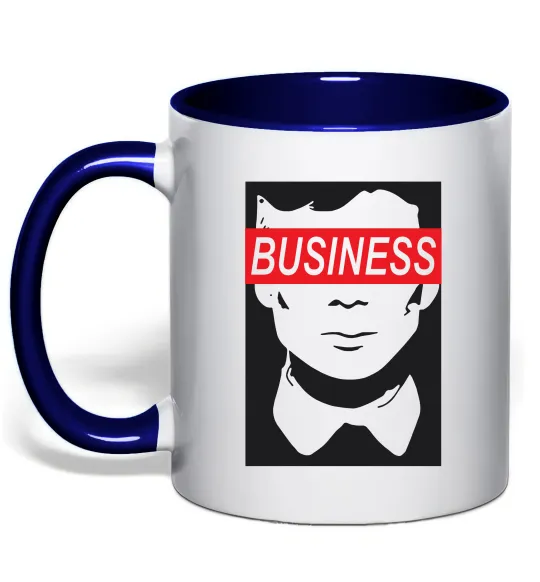 Чашка з кольоровою ручкою Thomas Shelby Глибокий темно-синій фото