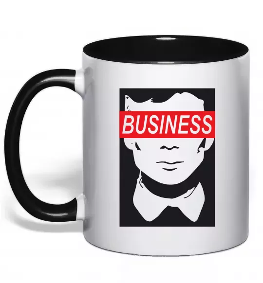 Чашка з кольоровою ручкою Thomas Shelby Чорний фото